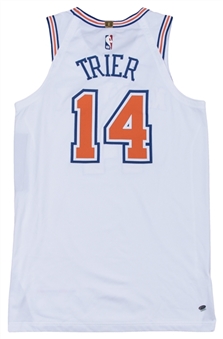 2018 Allonzo Trier Game Used New York Knicks White Statement Jersey Used on 10/26/2018 vs. Golden State Warriors (Steiner)